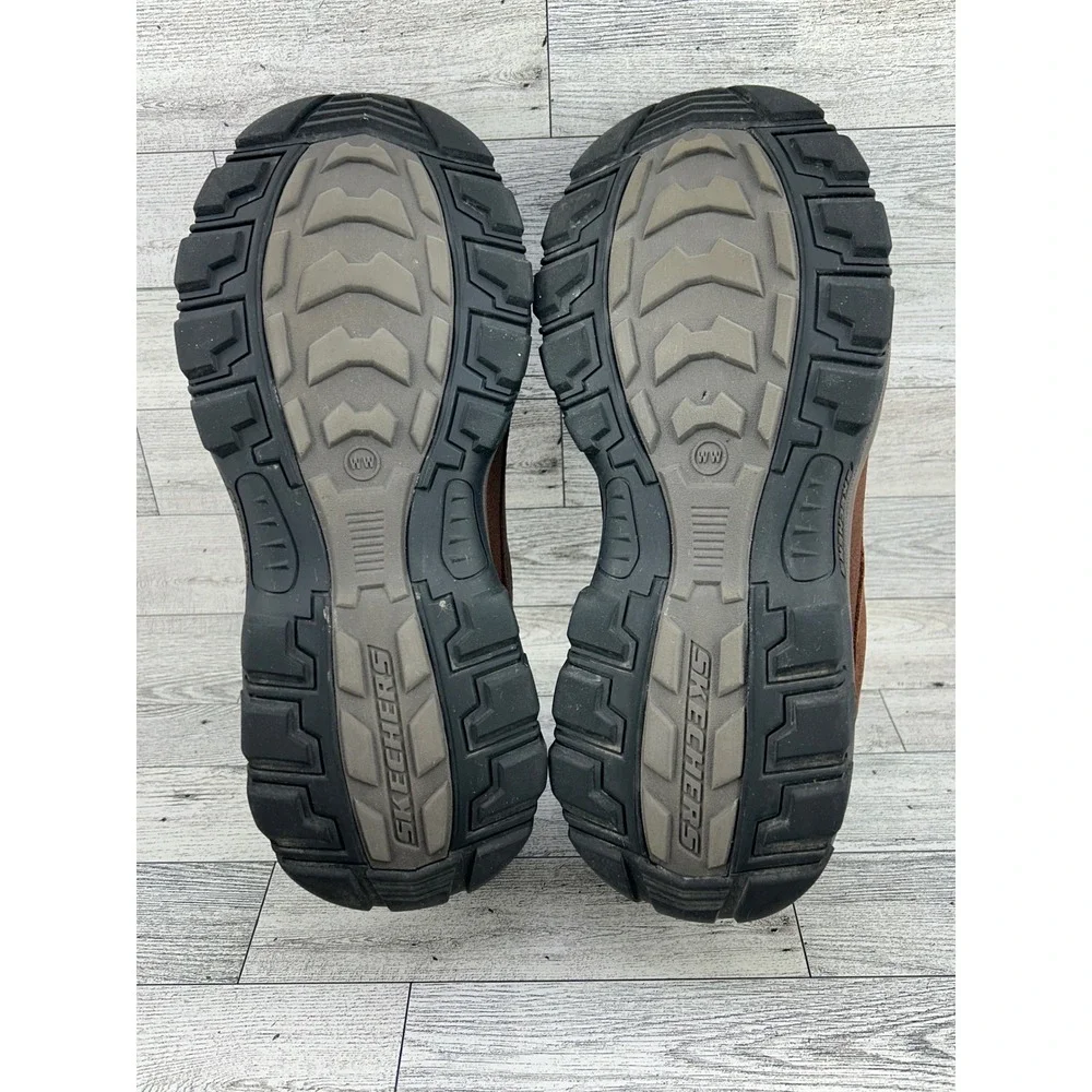 Skechers Slip-ins Expected Arago Brown Leather Boat Shoes 205188WW Men Sz 8.5WW‎